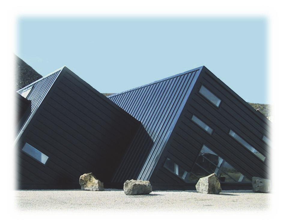 Surface Geometry C-3. The graphic on the right shows the Arigna Mining Experience Centre in Co. Roscommon. The modern design of the angular building reflects its rugged surroundings. Fig.