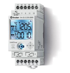 84 84 Multi-function SMARTimer Type -- 1 CO (16 A) + 1 CO (16 A) 2 in 1: two independent channels Two supply version available: 12 24 V AC/DC and 110 240 V AC/DC (not polarized) Two programming