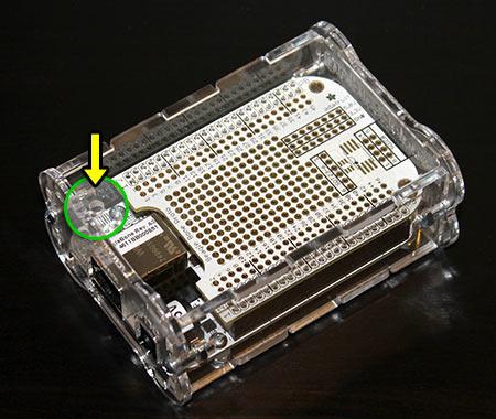 Or you can choose to keep the top cover off, if you'll need frequent access to the BeagleBone or cape. Press the front face flush again and tighten all the screws.