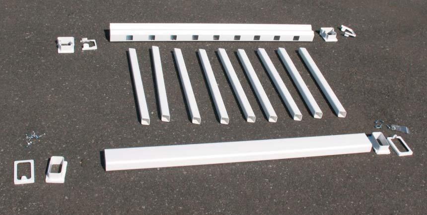 spindles for section, 2 top mounting brackets, 2