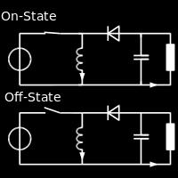 4 Schematic of a buck boost converter. Fig: 4.5the two operating states of a buck boost converter 4.2.