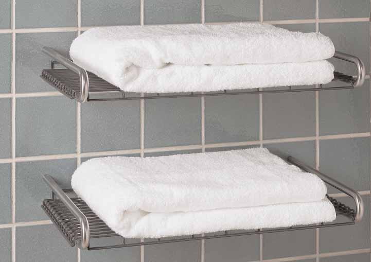 Shelves 308 45 Hand Towel Rack, 500mm With white rilsan finished steel rack, pre-drilled holes for countersunk screws Ø5.0mm.7024.02.500 16.7024.01.