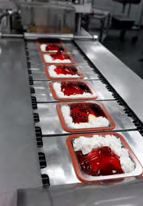 Cherry dessert production line Information On the cherry dessert production line, 15 minutes is spent on setting up the equipment before production can start.