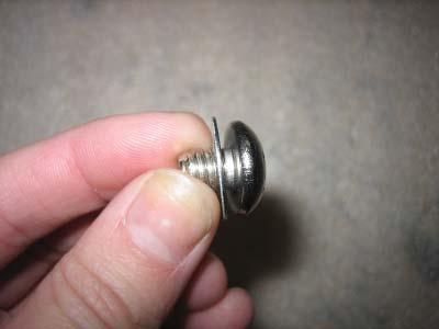 Put each Bolt/Washer combination through a pocket hole in the fl are, Bolt head and Washer on the outside.