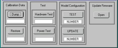 The Utilities button opens the Utilities window (Figure 6). The Calibration Data Dump button allows calibration data in hex format to be sent to the host computer via the GPIB.