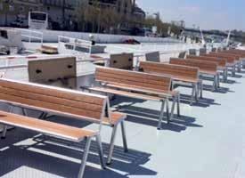 Bench is specially suited for sightseeing ships or other