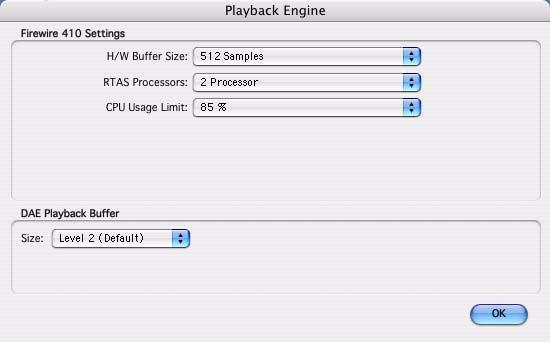 Configuring Pro Tools Academic To change the Hardware Buffer Size: 1 Choose Setup > Playback Engine.
