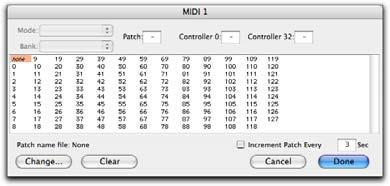 To import MIDI patch names into Pro Tools: 1 Verify the MIDI Device name in the Audio MIDI Setup window (see Audio MIDI Setup on page 55).