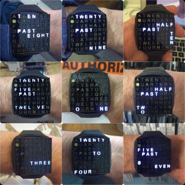Overview The time told in words as an extension to the TIMESQUARE Watch Kit (https://adafru.it/kkc). With a custom lasercut or 3D printed faceplate and new code, the TIMESQUARE watch (https://adafru.
