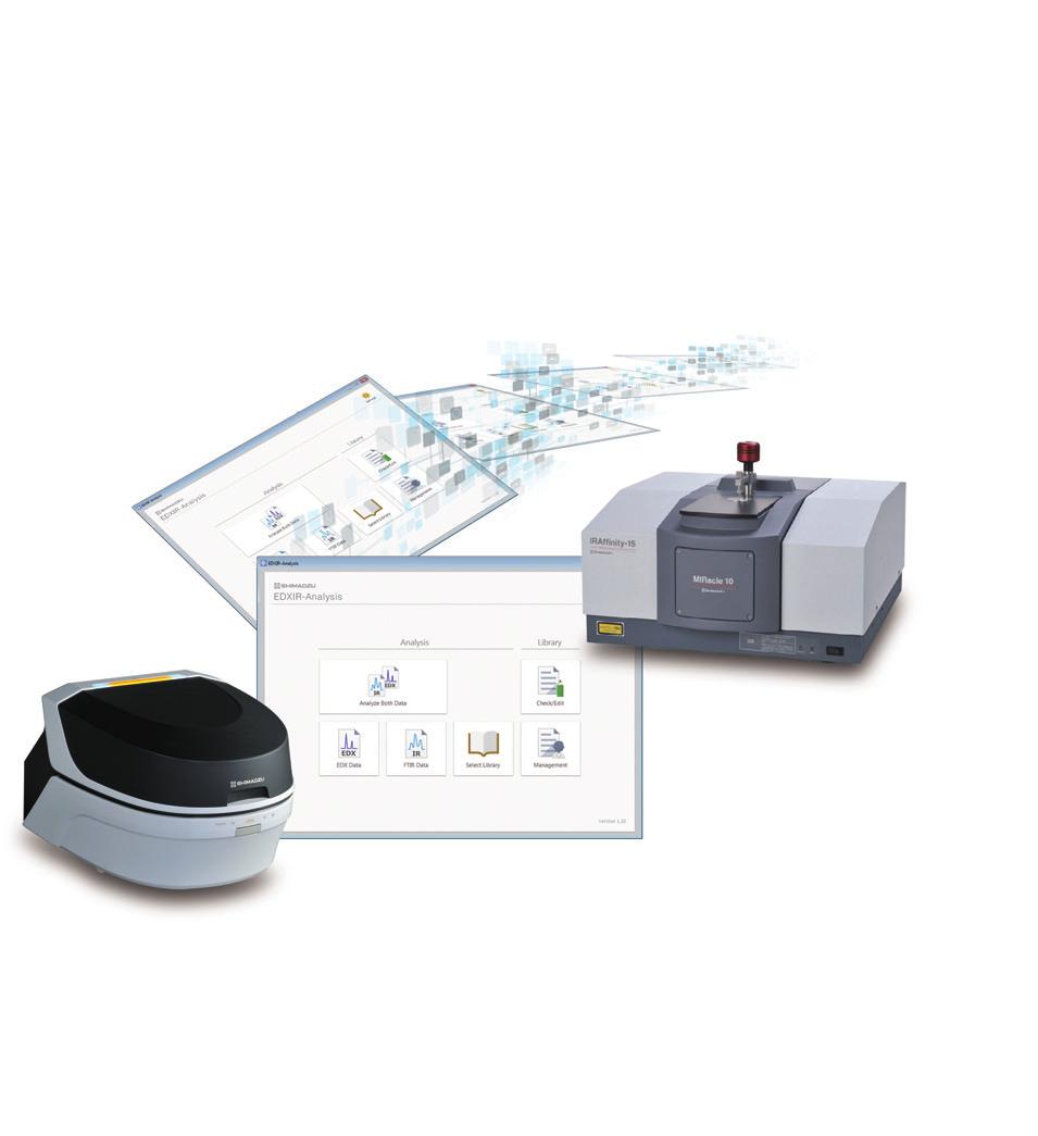 EDX-FTIR Contaminant Finder/Material Inspector EDXIR-Analysis EDXIR-Analysis software is specially designed to perform integrated analysis of data acquired from EDX, which is excellent at the