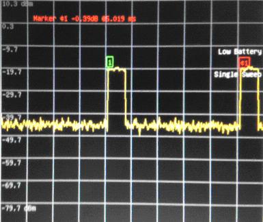 a narrow bandwidth signal near the LTE signal in spectrum mode Mark the frequency, set