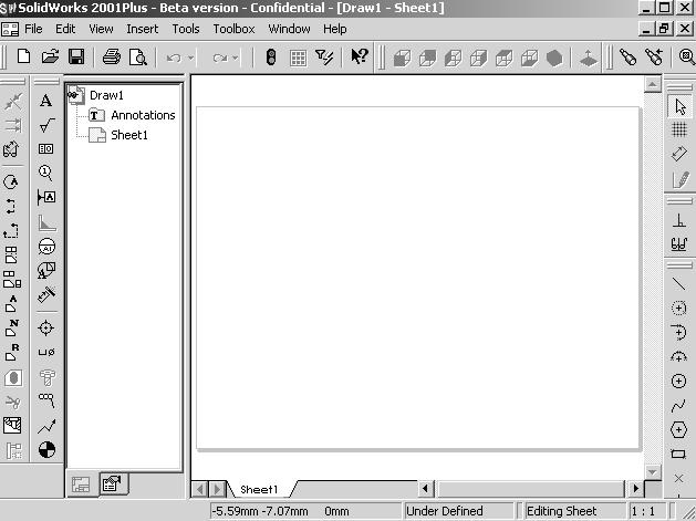 Empty Drawing Template No Sheet Format 7) Right-click in the Graphics window. Click Properties. The Sheet Setup Properties are displayed. Set the Sheet Properties.