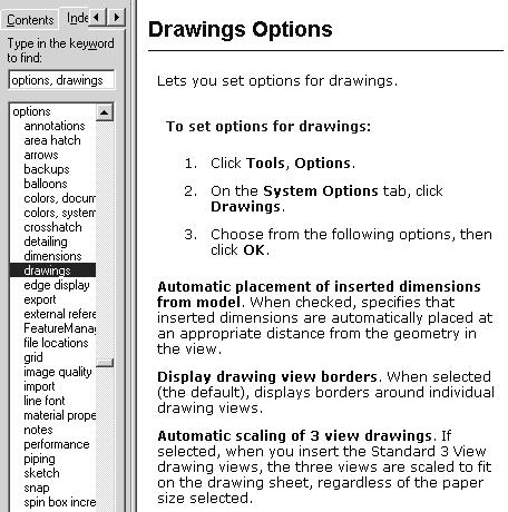 Minimize the Help window. On-line Help is a great resource for additional information on SolidWorks functions.