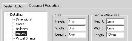 Drawing and Detailing with SolidWorks 2001/2001Plus Set Arrow Properties. 32) Click the Arrows entry on the left side of the Detailing text box. The Detailing - Arrows dialog box is displayed.