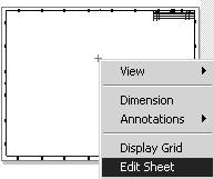 Drawing and Detailing with SolidWorks 2001/2001Plus 82) Return to the drawing sheet. Right-click in the Graphics window. Click Edit Sheet. The drawing boarder is displayed in gray.