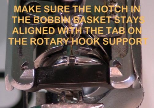 This will keep the Rotary Hook from rotating until you