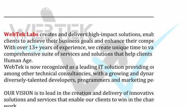 WebTek is now recognized as a leading IT solution providing organization among other technical consultancies, with a growing and dynamic team of diversely-talented developers, programmers and