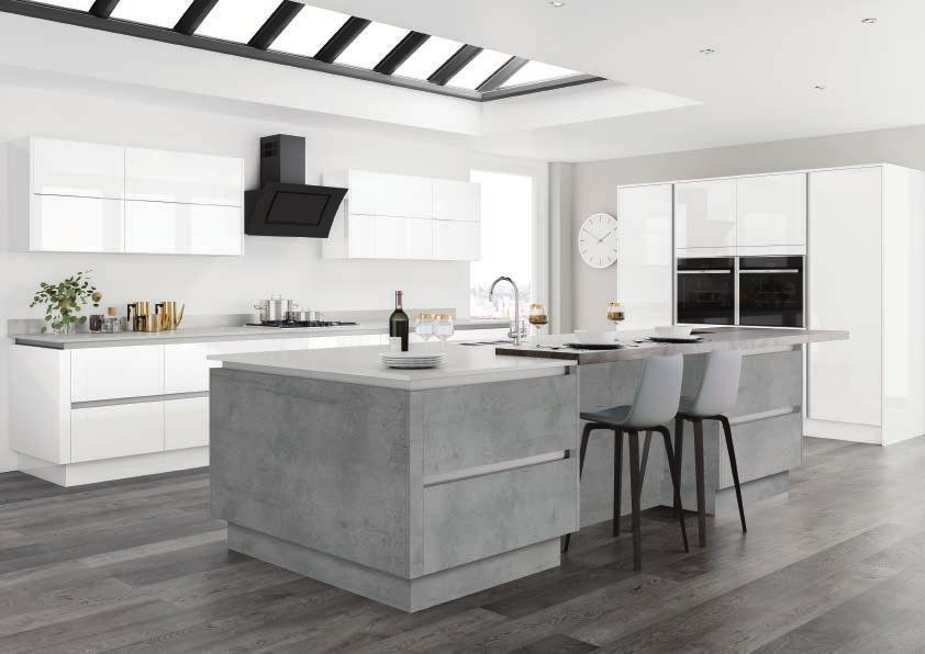 Gloss Grey Mist with Cascina Pine Cascina Pine will create a contrast