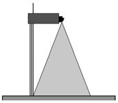 To obtain a sensing field close to the door, set the antenna at a tilt angle of 30.