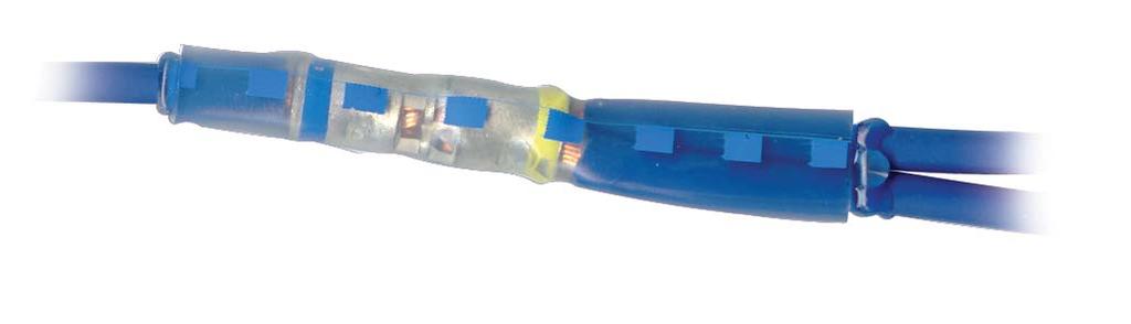 ADDITIONAL FEATURES OF THE CRIMP CONNECTOR Seamless butt connectors provide superior crimp performance Window in butt connectors allows for visual inspection to ensure all wires are fully inserted