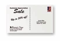 36 LabelMailers Postcards With Impact Quick and effective way to promote services and events Varnish included Permanent adhesive Durable postcard backing Die outlines available Standard postcard