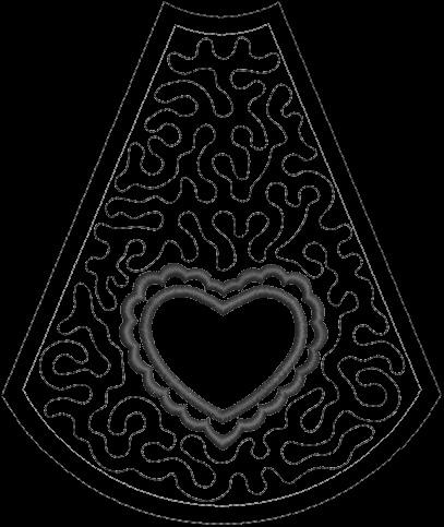 Stitch Sequence Chart Heart Design Size: 4.95 W x 5.