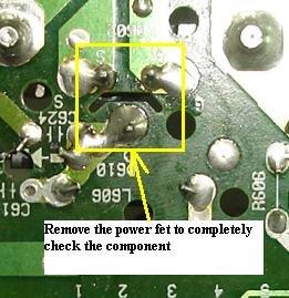 If you get an open reading this doesn t mean the power FET is good because a faulty FET can become open circuit too.