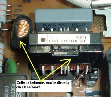 Inductor or coil testing can be done on board without removing the coil out from the circuit board. If a coil has less loops (small coil), then we can just direct measure it with our normal ohmmeter.