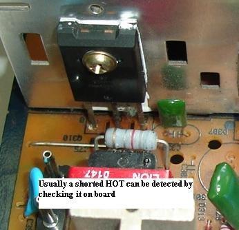 Checking horizontal output transistor is so easy and you can check it on board.