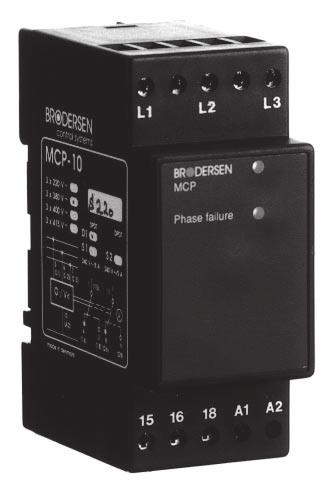 Phase Failure Relay MCP-10 DESCRIPTION Control relay for monitoring of correct phase sequence, phase break and undervoltage. Connection to 3-phase mains supply with or without neutral.