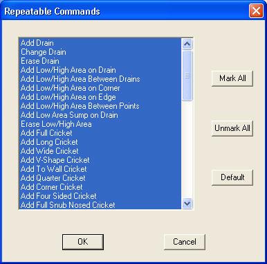 LWC-Plus 9.0 Learning Guide 3. In the Repeatable Commands dialog box, click Mark All to select all the commands listed.
