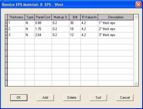 LWC-Plus 9.0 Learning Guide We want to add three thicknesses of EPS insulation. So you will add three rows of EPS panels. 3. Click Add three times. 4.
