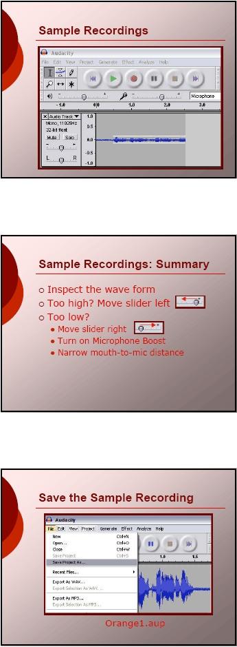 On the other hand, instead of volume that is too high, you might see this result: The volume in this recording is too low to allow comfortable listening.