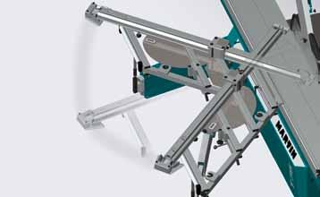 T7535 Miter cross-cut table T7550 Radio-Compens angle cutting system Miter cross-cut table With the digital angle display integrated in the table, mitre cuts can be set easily and accurately.