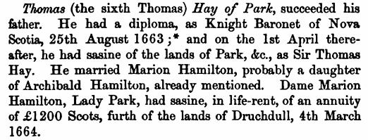 We also have the extract at left from the less reliable John Burke on page 593 of A General and Heraldic Dictionary of the Peerage and Baronetage of the British Empire (1832).