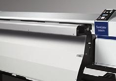 handling with sensor-based Auto Media Tension Control, resulting in media feed accuracy of about 0.4 mm over a 50 meter print superior print quality without media recalibration.
