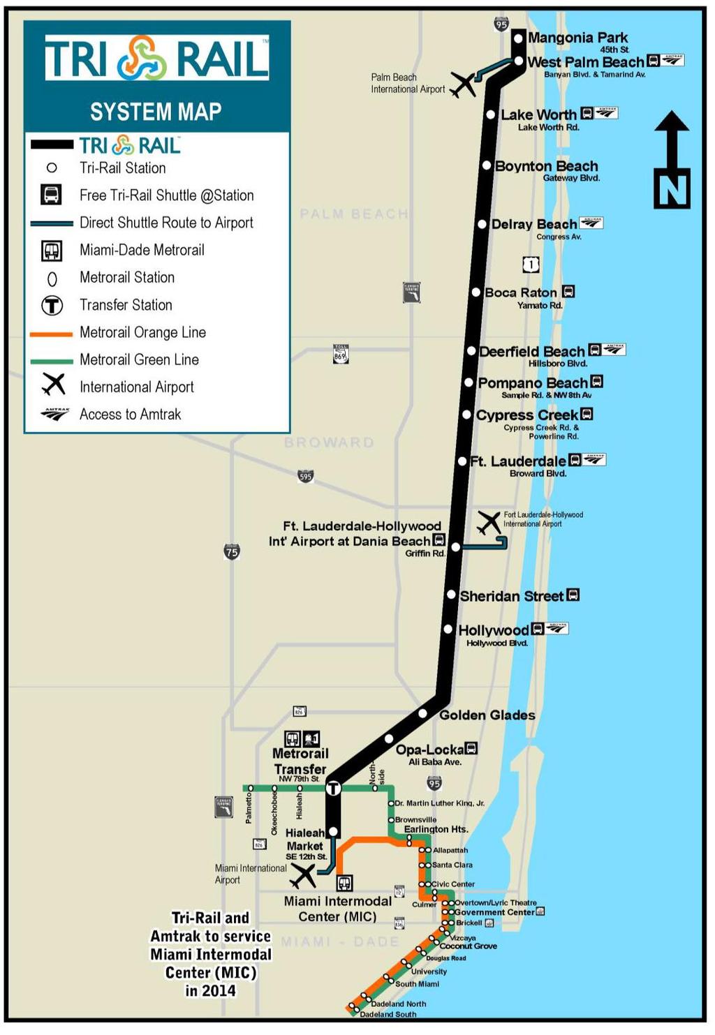 Tri-Rail Overview 72-mile commuter rail system in Southeast Florida 17 stations across 3 counties 1hr 45min traveling time 50