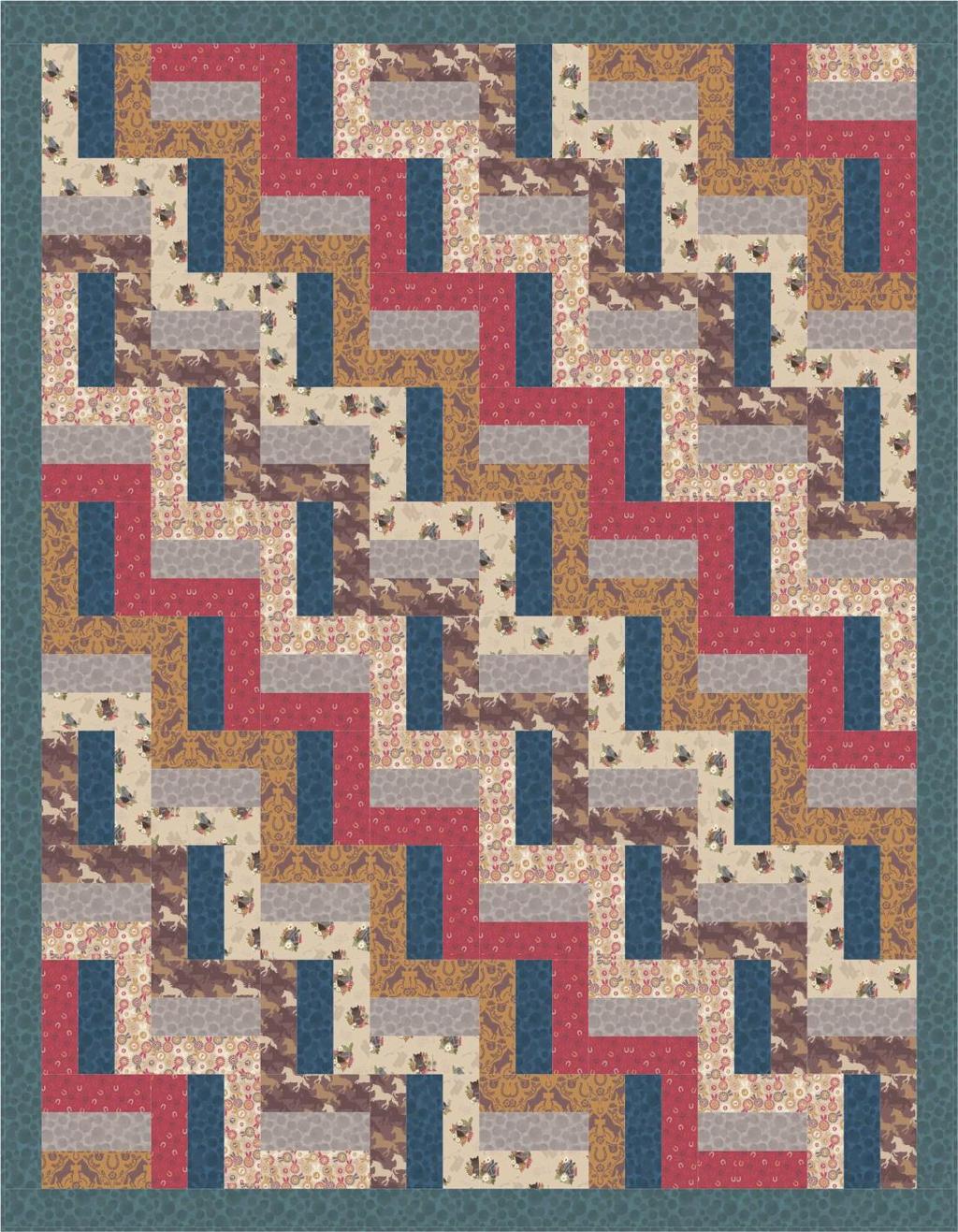 Farley Mount Quilt (Design 3) Designed and made by Sally Ablett Size: 52 x 64 Block Size: 12½ x 12½ QUILT 3 (Main Diagram) FABRIC REQUIREMENTS (Farley Mount Collection) Fabric 1: ½yd - ½mtr - A225.