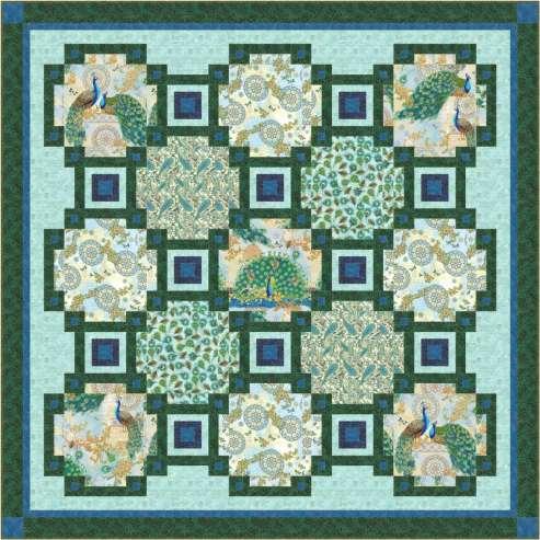 Royal Peacocks Finished Quilt Size: 78 x 78 Finished