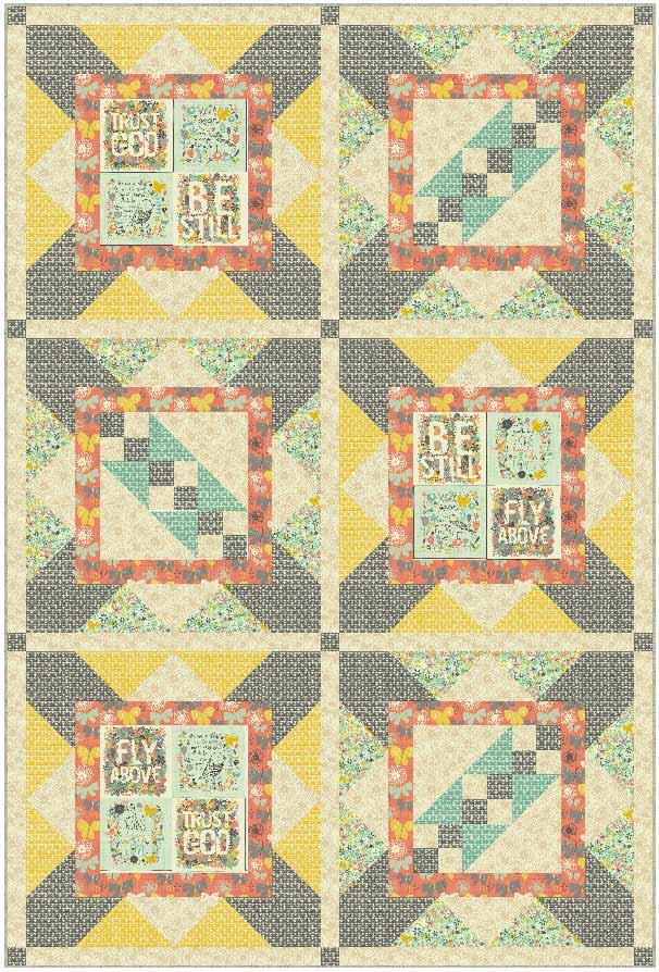 Approximate Quilt Size: 53" x 78½" Design by Shannon Ownby of Fabrics N Quilts Skill