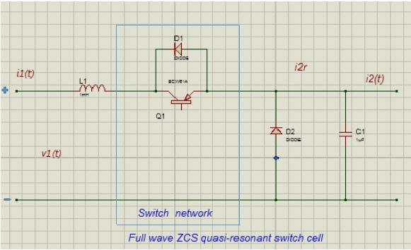 ISSN: 2349-2503 switching frequency regulate the output voltage under loading and non-loading conditions without employing the burst mode. 5. MULTI-RESONANT ZCS QUASI CONVERTER Fig. (4.
