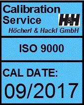 We supply a free Factory Calibration Certificate (FCC) with the devices. The FCC meets the requirements according to DIN EN IS 9000ff.