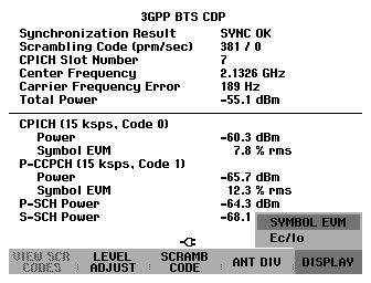 Code Domain Power Measurement on 3GPP FDD Signals R&S FSH In the case of base stations with two antennas, you must specify which of the antennas to synchronize to.