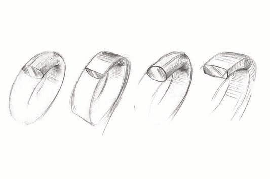 RINGDIVIDUELL THE RING WIDTH Design your own wedding ring Step 1 - Choose the form of the ring Step 2 - Choose which width suits your finger best Step 3 - Select the precious metal