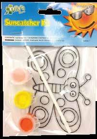 Plastic Suncatcher Approximately 12sq inches Applicator (3) 3ml Stain Pots Header & Bag Packaging