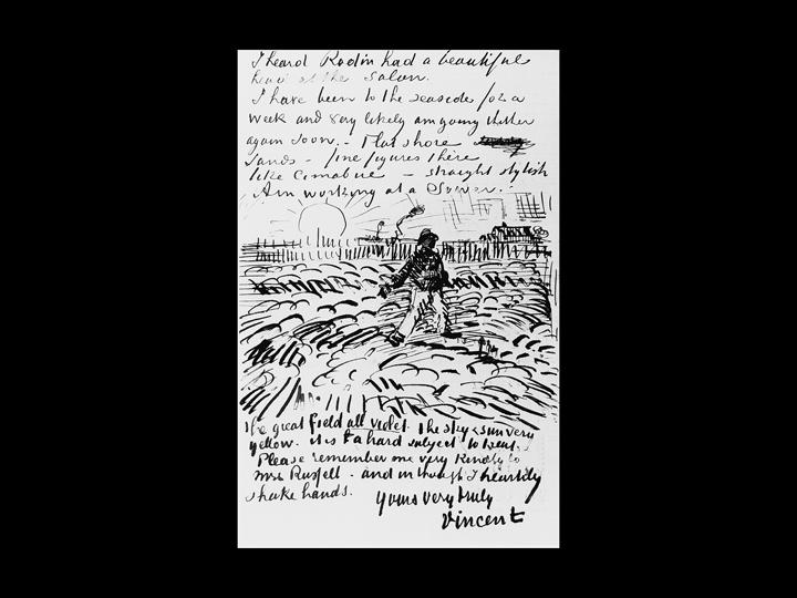 Vincent van Gogh. Letter to John Peter Russell. June 17, 1888. Ink on laid paper. 8 101/4 in. Solomon R. Guggenheim Museum, New York.