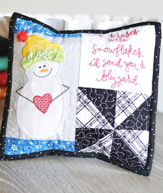 Snowflake Kisses Pillow From the first snow flurry of fall through Valentine s Day this charming snowman will melt your heart.