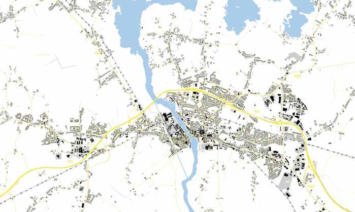 Re-imagining Athlone 2040 requires a sensitive understanding of the opportunities and challenges presented by the towns contemporary urban morphology as illustrated in the figure and ground format of