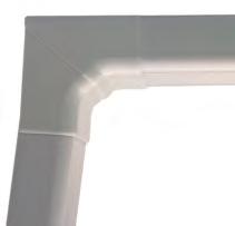 The injection moulded internal and external corners offer ribbed inside supports.