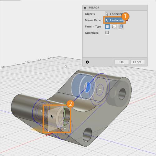 Go to timeline and select the last extrusion as the object we want to mirror. Step 18: Mirror the cut on the other side 1.